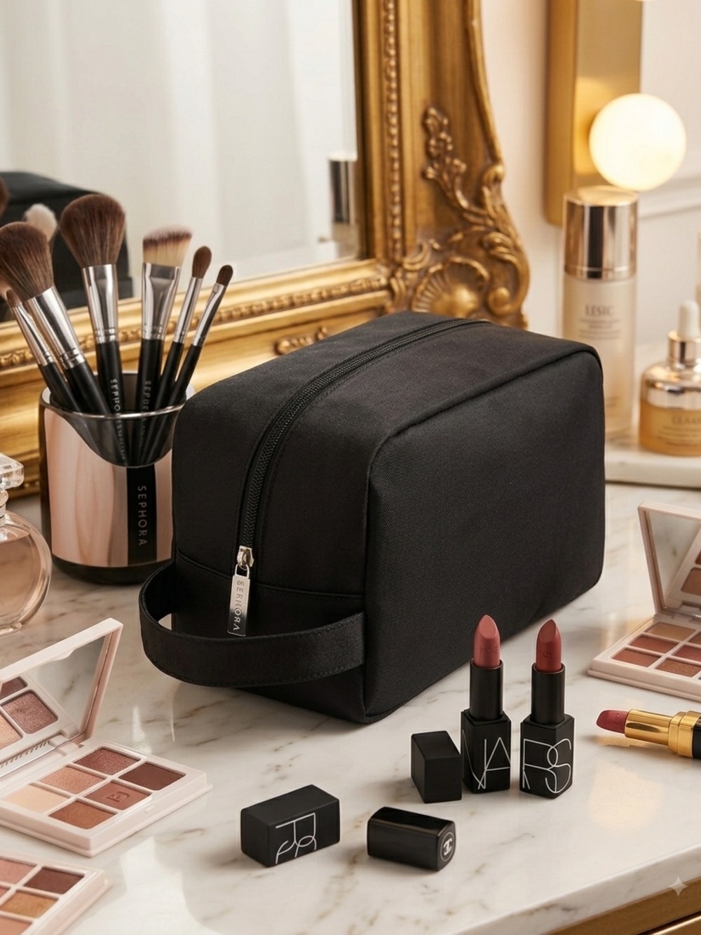NWOT Sephora Collection Black Makeup Bag Cosmetic Case Toiletry Bag Unisex